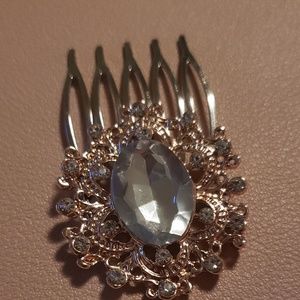 Rose gold and sparkle hair accents